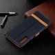 Housse Samsung Galaxy A50 Tissu et Effet Cuir à Lanière