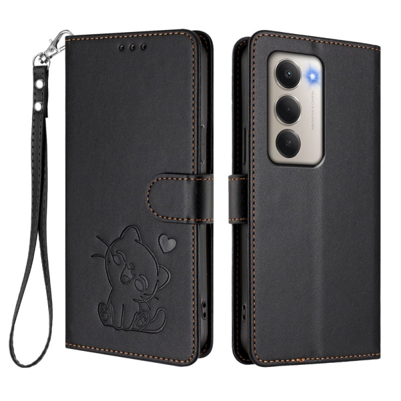 Housse Xiaomi Redmi 15 4G Empreinte Chaton à Lanière
