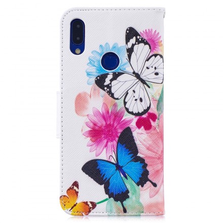 Housse Xiaomi Redmi Note 7 Papillons et Fleurs Peints