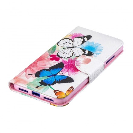 Housse Xiaomi Redmi Note 7 Papillons et Fleurs Peints