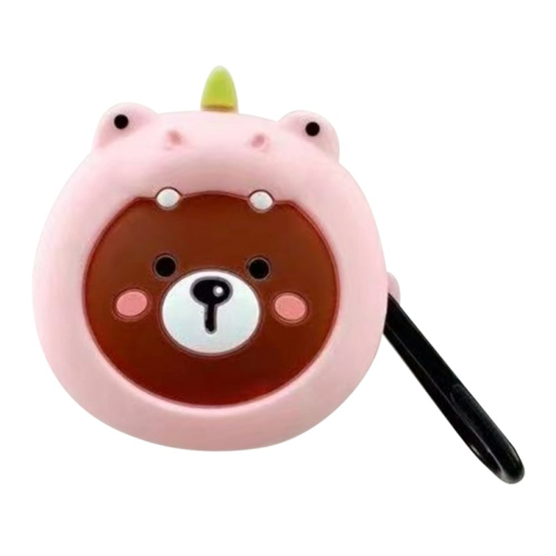 Coque Samsung Galaxy Buds FE Dinosaure et Ours Rose