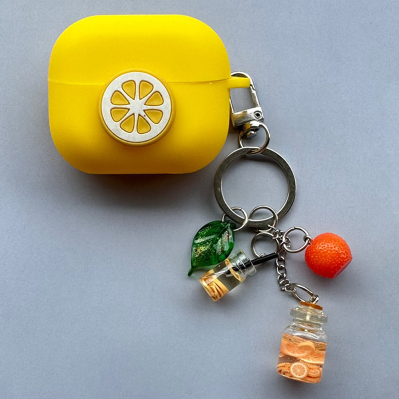Coque Samsung Galaxy Buds3 Pro / Buds3 Citron avec Pendentif
