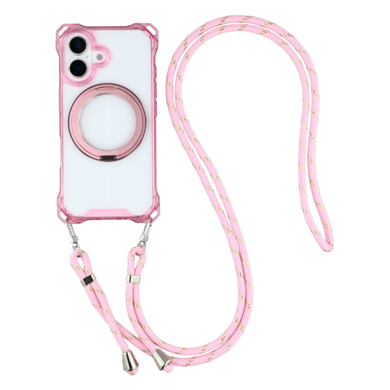 Coque à Cordon iPhone 16 Support Magnétique Rotatif