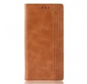 Flip Cover Xiaomi Redmi Note 7 Effet Cuir Vintage Stylisé