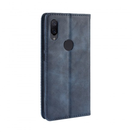 Flip Cover Xiaomi Redmi Note 7 Effet Cuir Vintage Stylisé