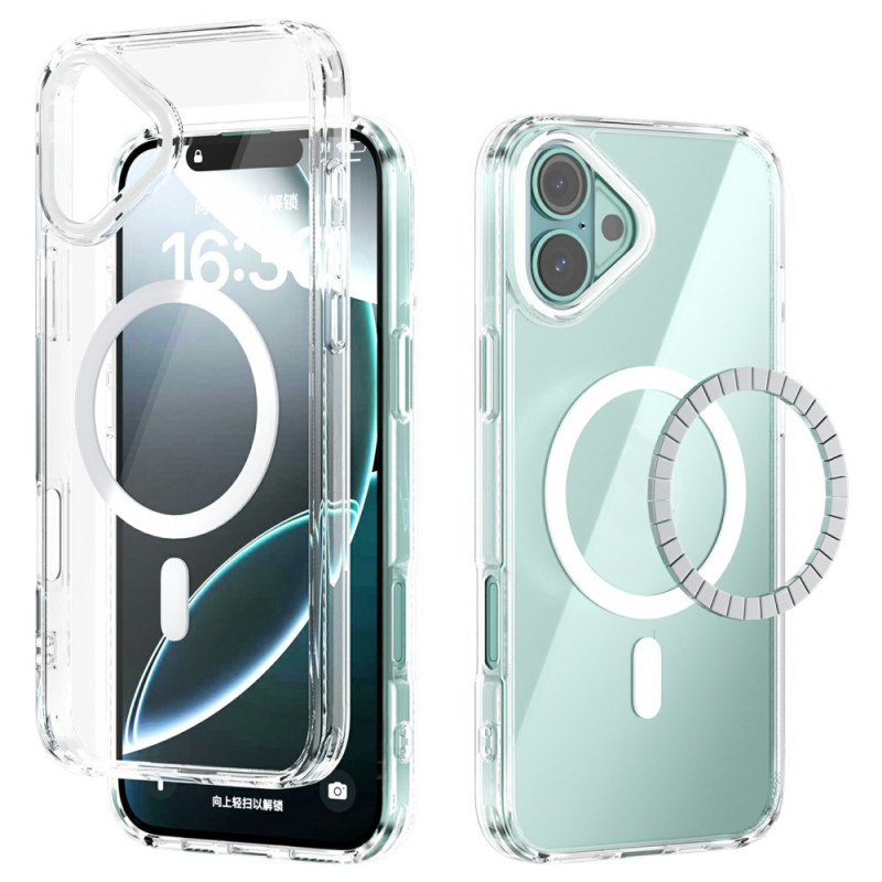 Coque iPhone 16 Plus MagSafe Transparente Rebords Colorés
