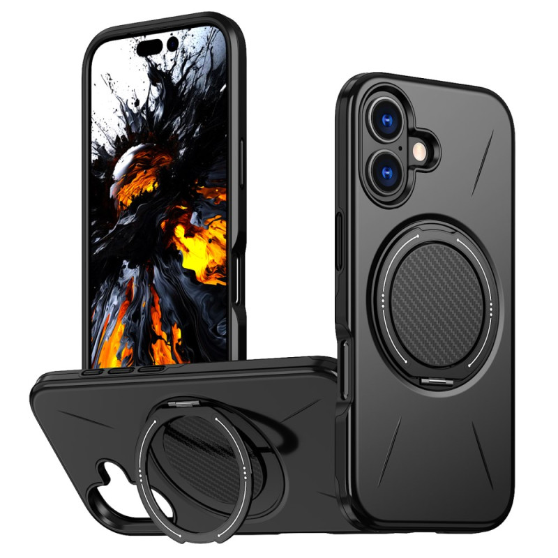 Coque iPhone 16 Plus MagSafe avec Support Rotatif Effet Métal