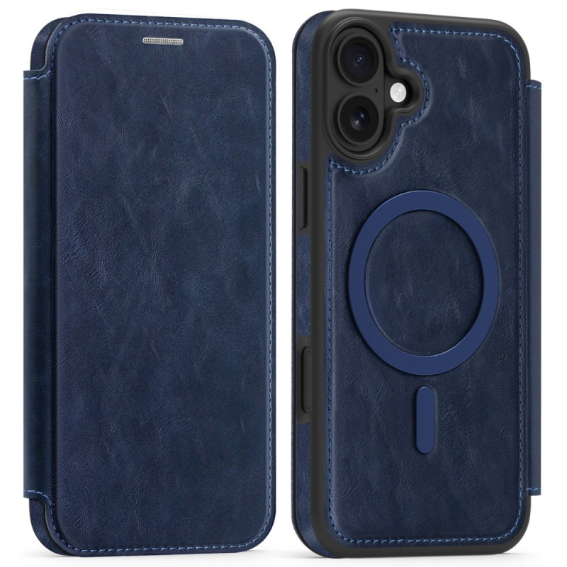 Flip Cover iPhone 16 Plus Compatible MagSafe Effet Daim