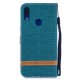 Housse Xiaomi redmi Note 7 Tissu Et Effet Cuir Housse Xiaomi redmi Note 7 Tissu Et Effet Cuir