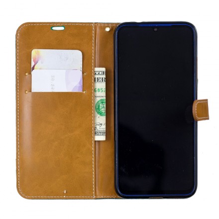 Housse Xiaomi redmi Note 7 Tissu Et Effet Cuir Housse Xiaomi redmi Note 7 Tissu Et Effet Cuir