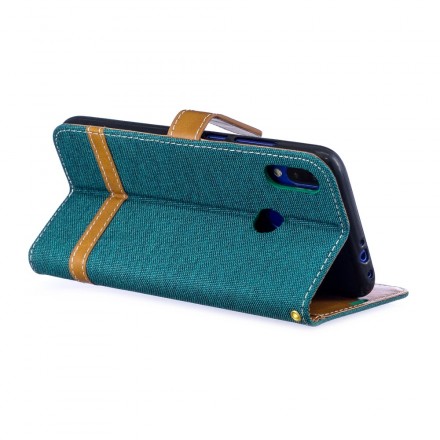 Housse Xiaomi redmi Note 7 Tissu Et Effet Cuir Housse Xiaomi redmi Note 7 Tissu Et Effet Cuir