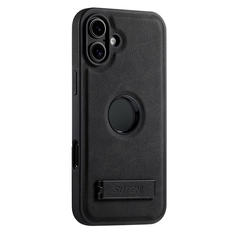 Coque iPhone 16 Plus MagSafe Effet Cuir avec Support SUTENI