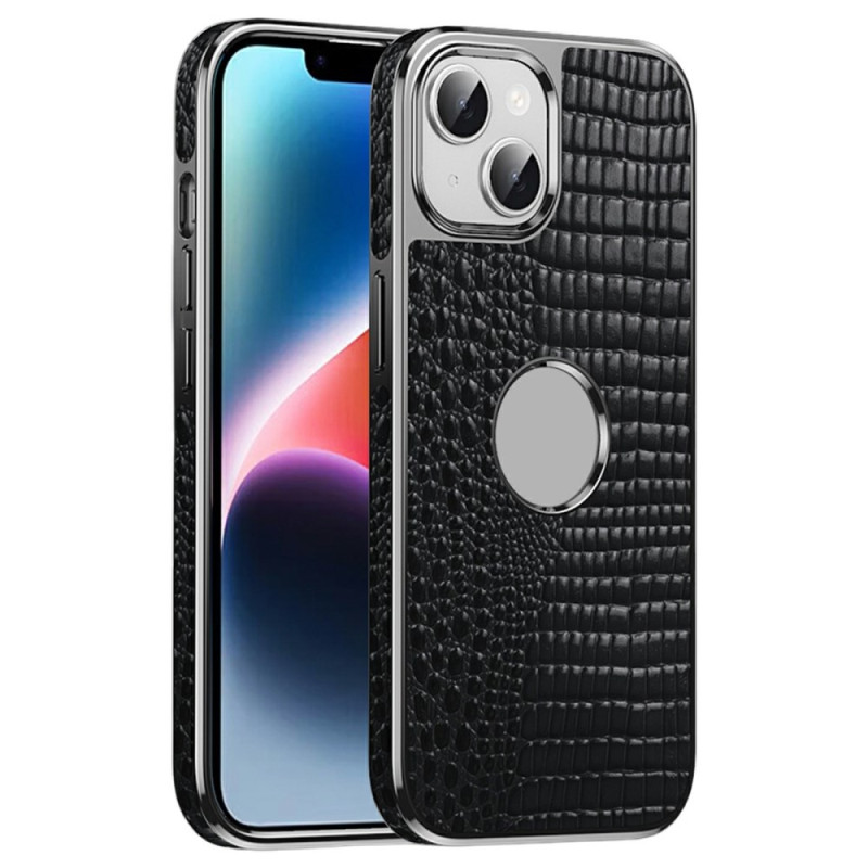 Coque iPhone 15 MagSafe Cuir Texture Crocodile