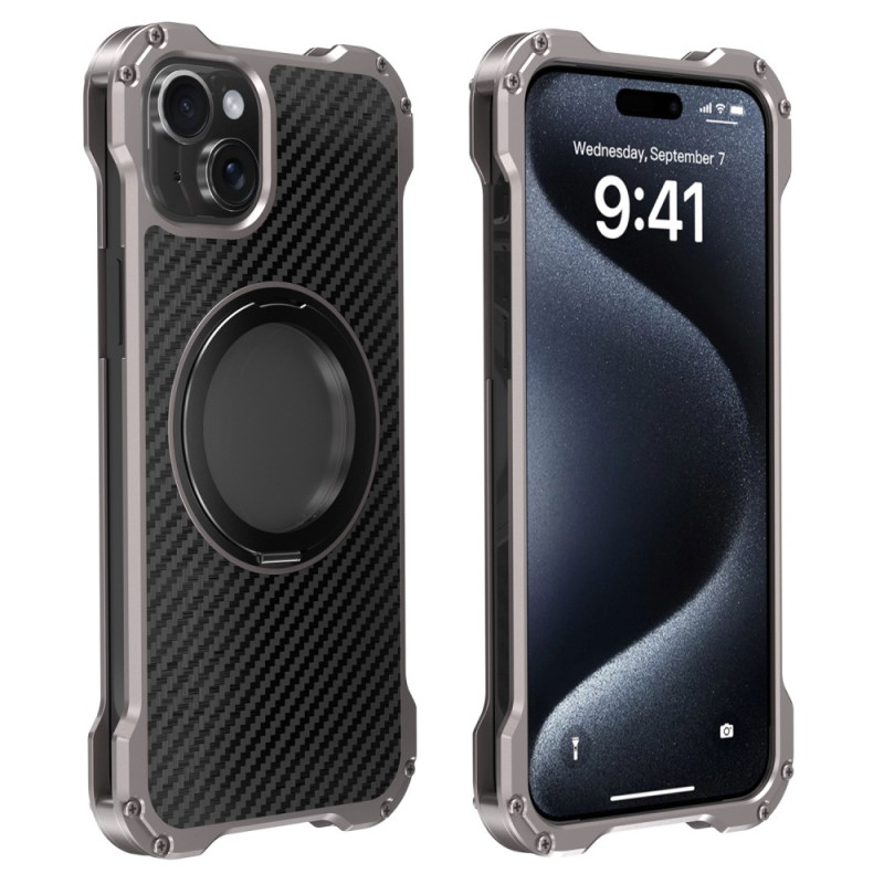 Coque iPhone 15 Support Rotatif R-JUST