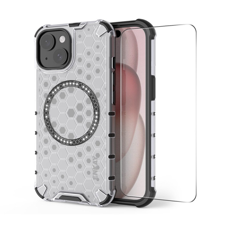 Coque iPhone 15 MagSafe Nid d'Abeille avec Protecteur d'Écran