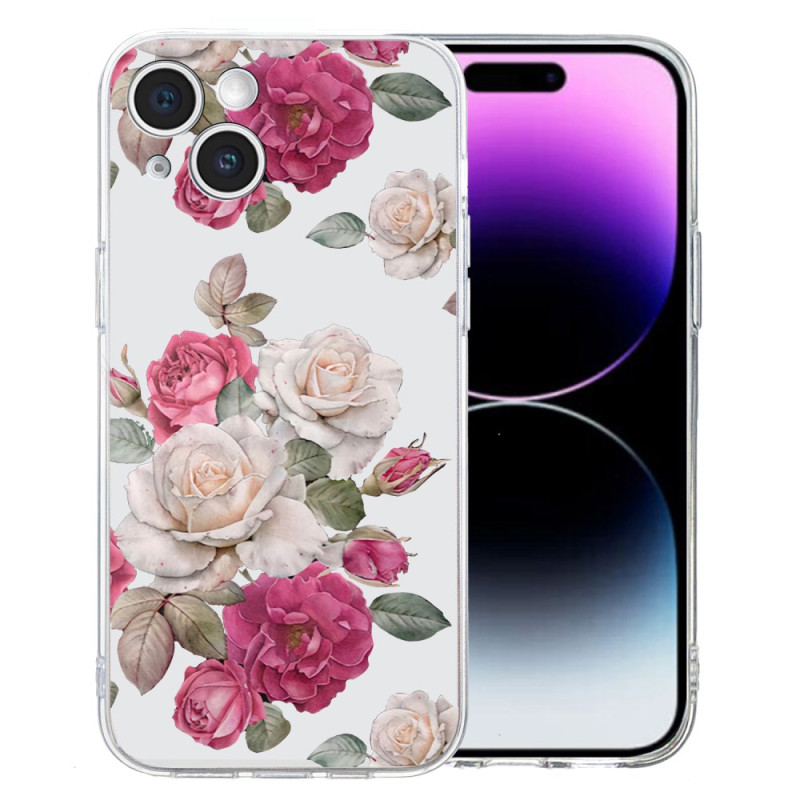Coque iPhone 15 Pivoines