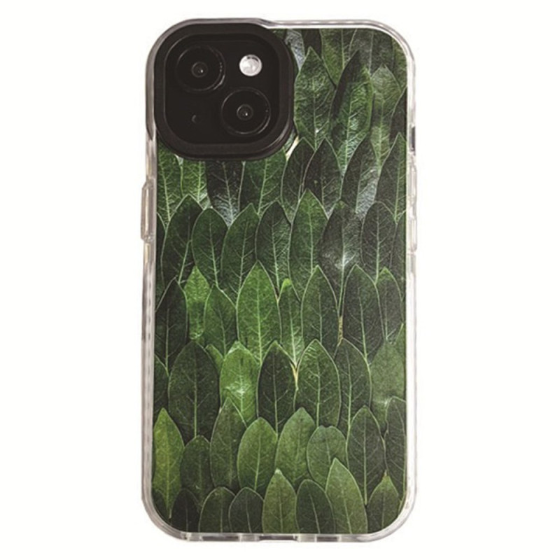 Coque iPhone 15 Feuilles Vertes