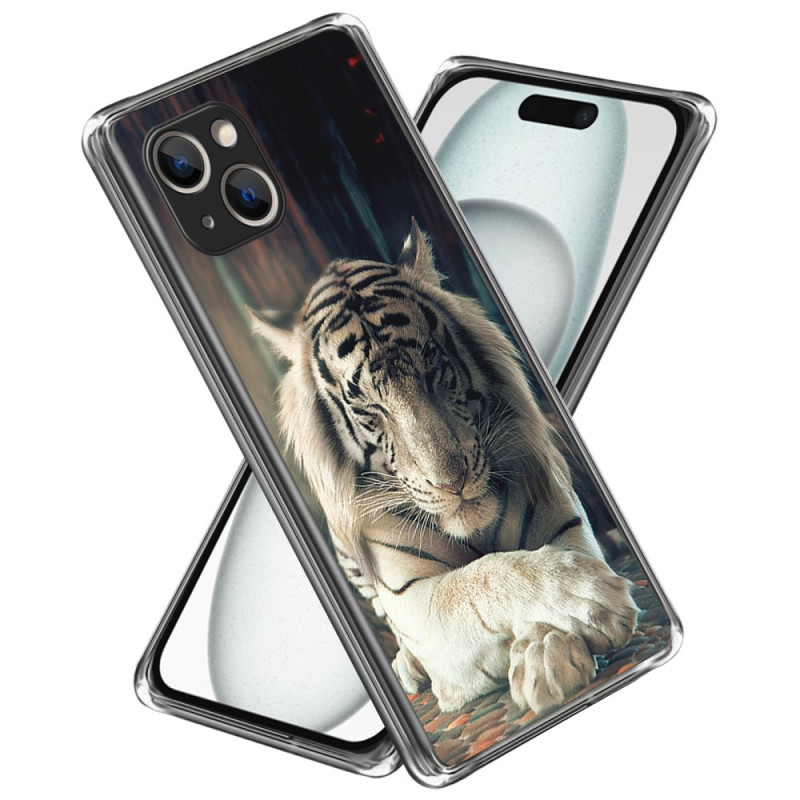 Coque iPhone 15 Tigre Blanc