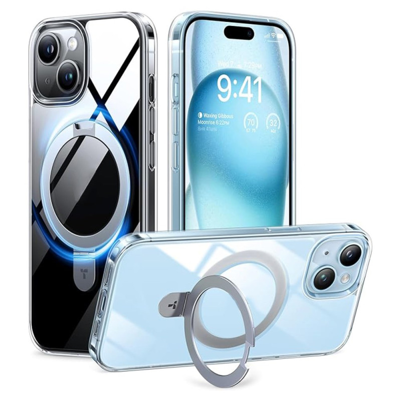 Coque iPhone 15 Plus Transparente avec Support Premium Design