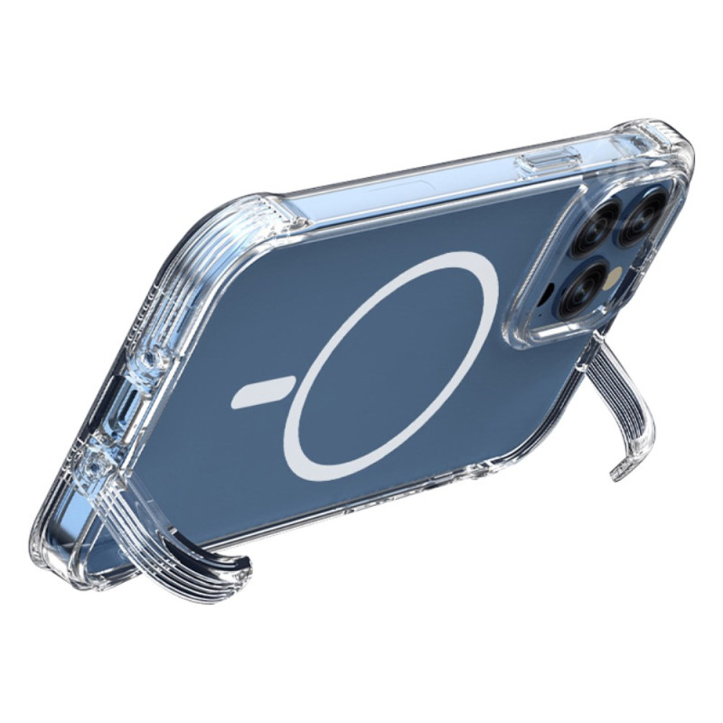 Coque iPhone 15 Plus MagSafe Transparente avec Support Intégré