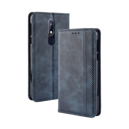 Flip Cover Nokia 7.1 Effet Cuir Vintage Stylisé Flip Cover Nokia 7.1 Effet Cuir Vintage Stylisé