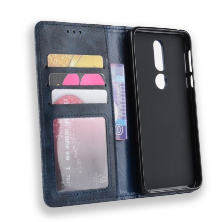Flip Cover Nokia 7.1 Effet Cuir Vintage Stylisé Flip Cover Nokia 7.1 Effet Cuir Vintage Stylisé