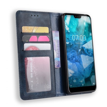 Flip Cover Nokia 7.1 Effet Cuir Vintage Stylisé Flip Cover Nokia 7.1 Effet Cuir Vintage Stylisé
