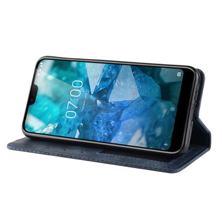 Flip Cover Nokia 7.1 Effet Cuir Vintage Stylisé Flip Cover Nokia 7.1 Effet Cuir Vintage Stylisé