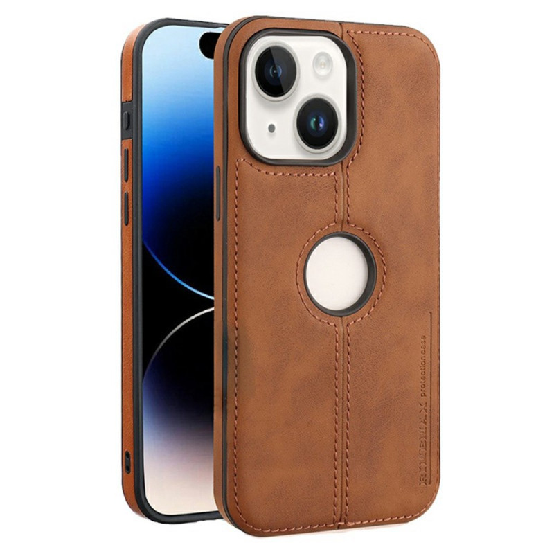 Coque iPhone 15 Plus Effet Cuir Découpe Logo