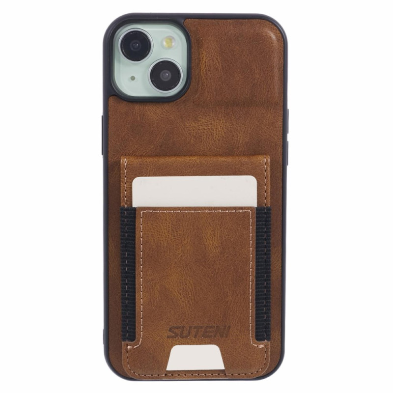 Coque iPhone 15 Plus Porte-Cartes Effet Cuir