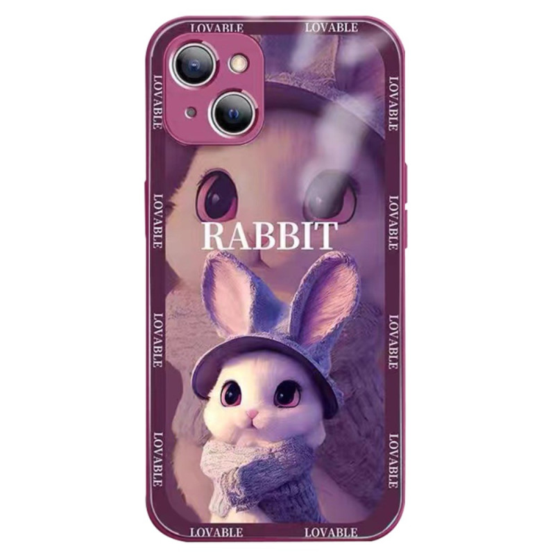 Coque iPhone 15 Plus Verre Trempé avec Protection d'Objectif Lapin