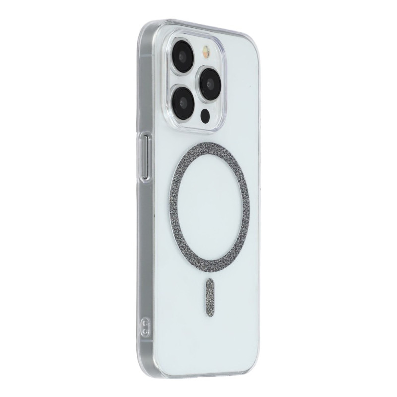 Coque iPhone 15 Pro MagSafe Transparente avec Anneau Pailleté