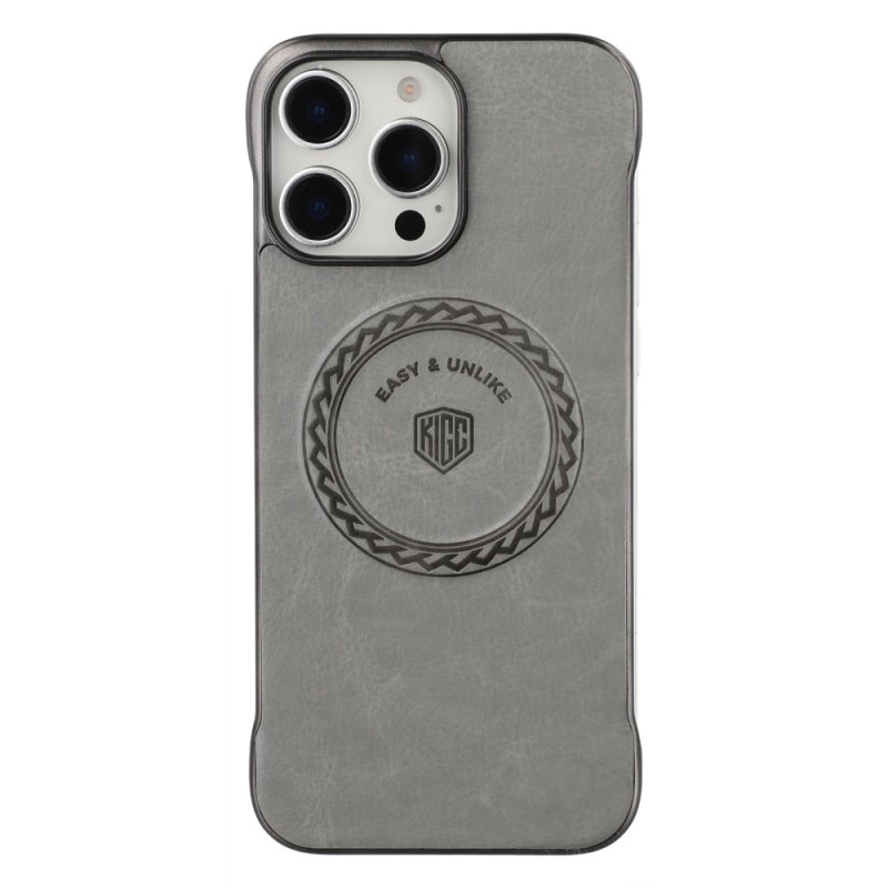 Coque iPhone 15 Pro MagSafe Effet Cuir Finition Métallique