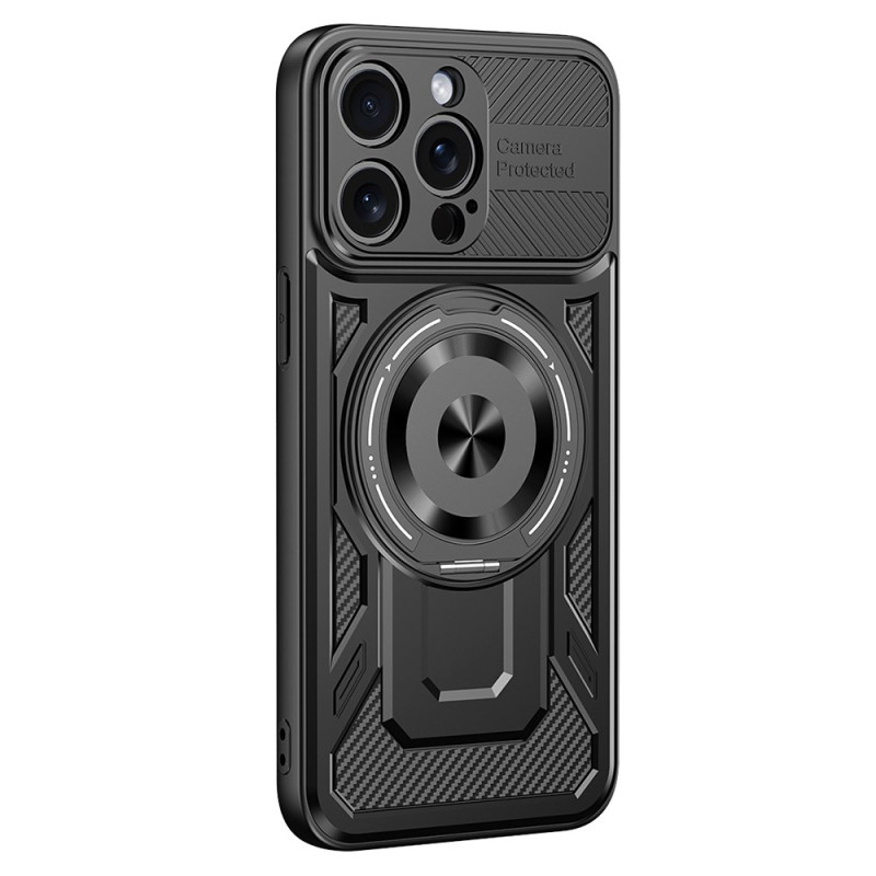Coque iPhone 15 Pro MagSafe avec Support Rotatif Style Métallisé