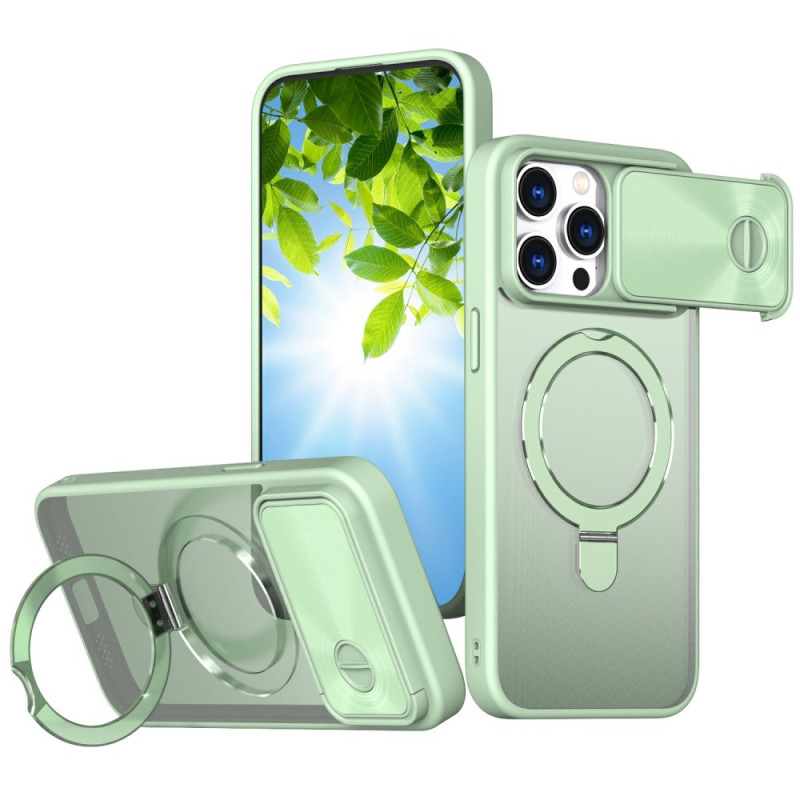 Coque iPhone 15 Pro MagSafe avec Protection d'Objectif Coulissante