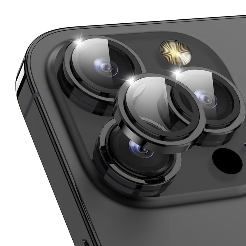 Anneaux de Protection pour Caméra iPhone 15 Pro / 15 Pro Max Métal et Verre Trempé