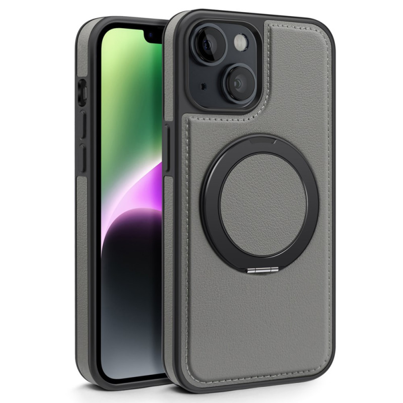Coque iPhone 14 MagSafe avec Support Anneau Style Cuir