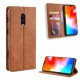 Flip Cover OnePlus 6T Effet Cuir Vintage Stylisé