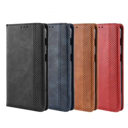 Flip Cover OnePlus 6T Effet Cuir Vintage Stylisé