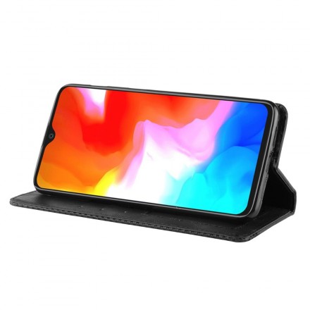 Flip Cover OnePlus 6T Effet Cuir Vintage Stylisé