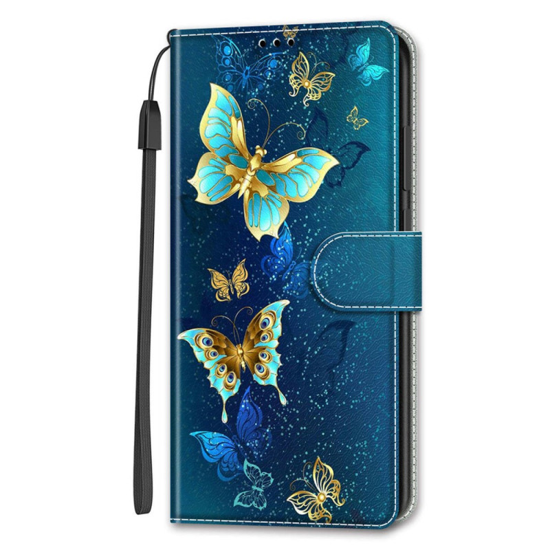 Housse iPhone 14 Deux Papillons Dorés