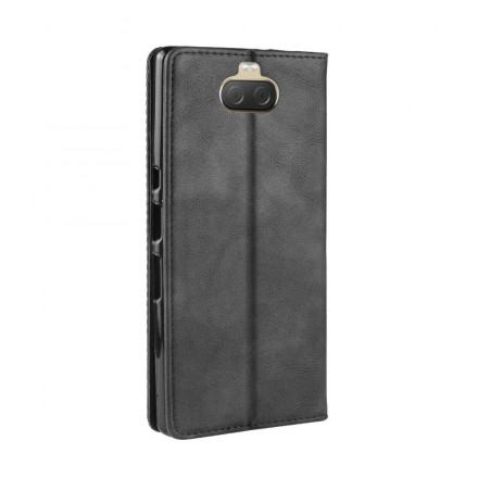 Flip Cover Sony Xperia 10 Simili Cuir Vintage Uni