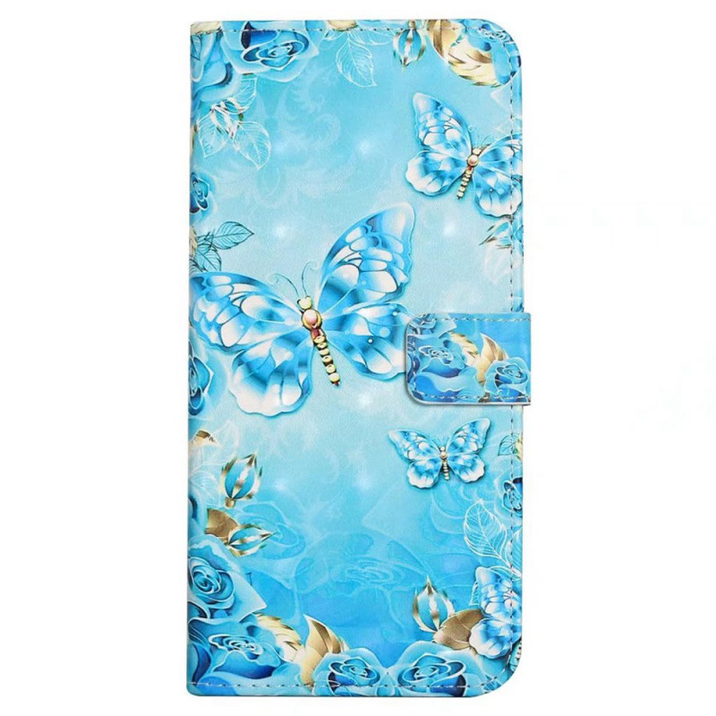 Housse Xiaomi Redmi 15 4G Papillons Bleus 3D