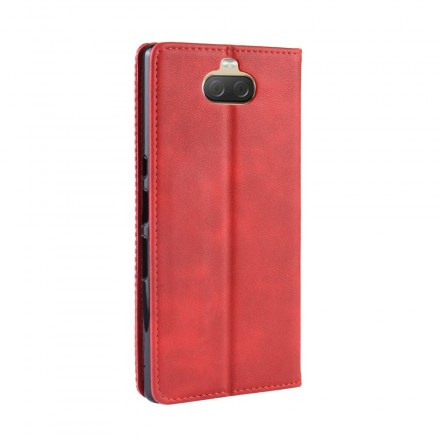 Flip Cover Sony Xperia 10 Simili Cuir Vintage Uni