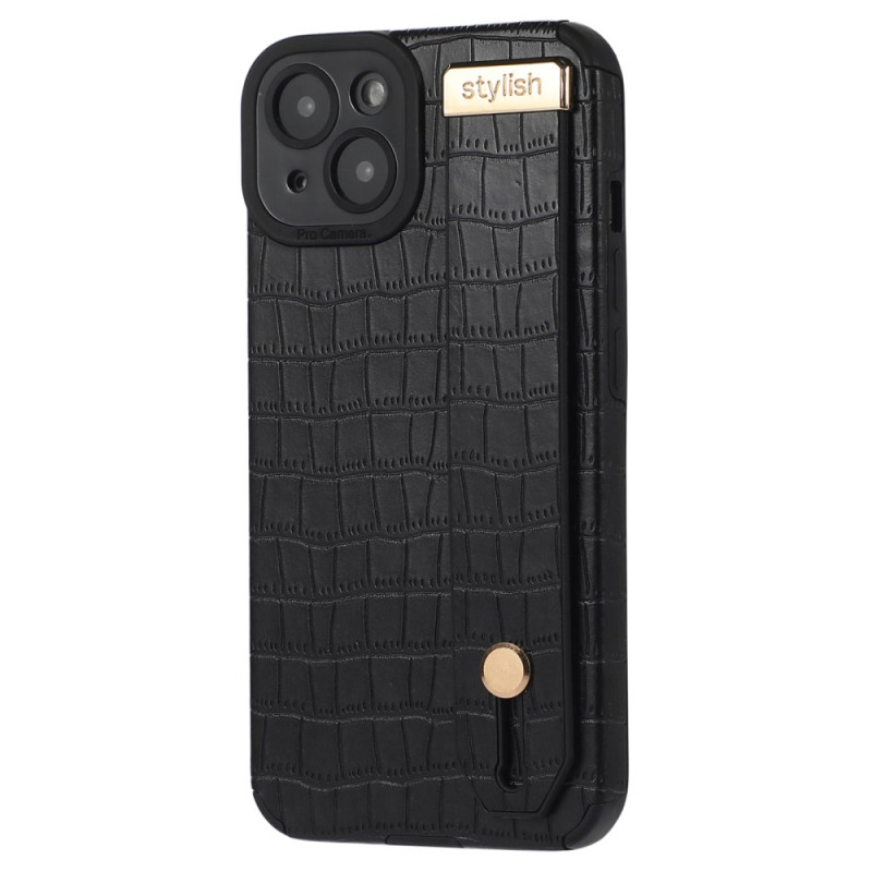 Coque iPhone 13 Effet Crocodile avec Sangle