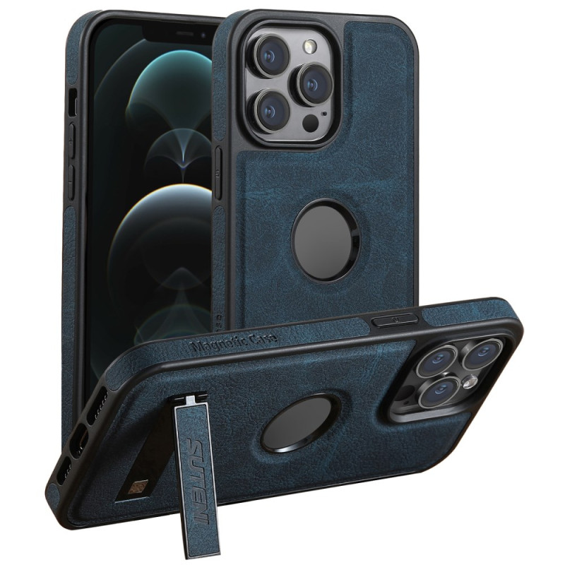 Coque iPhone 12 / 12 Pro MagSafe avec Support Texture Litchi