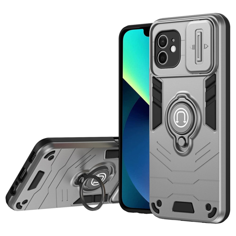 Coque iPhone 12 Support et Protection d'Objectif Coulissante