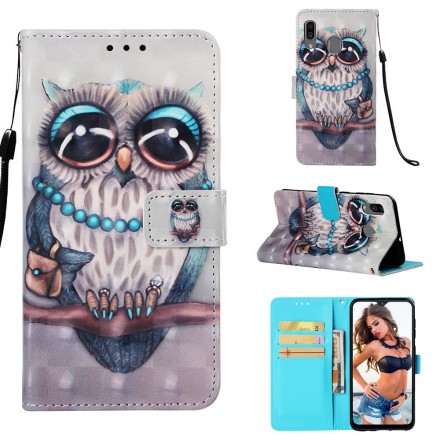 Housse Samsung Galaxy A30 Miss Hibou à Lanière Housse Samsung Galaxy A30 Miss Hibou à Lanière