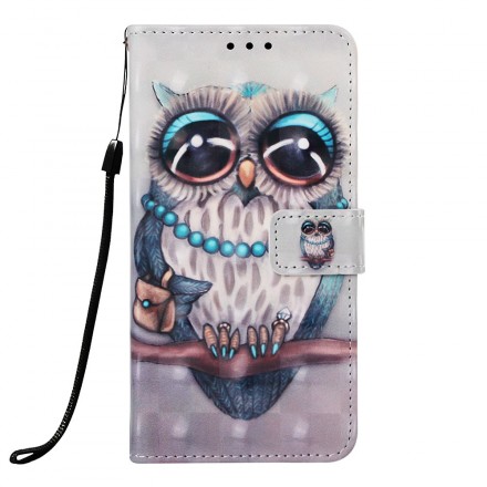 Housse Samsung Galaxy A30 Miss Hibou à Lanière