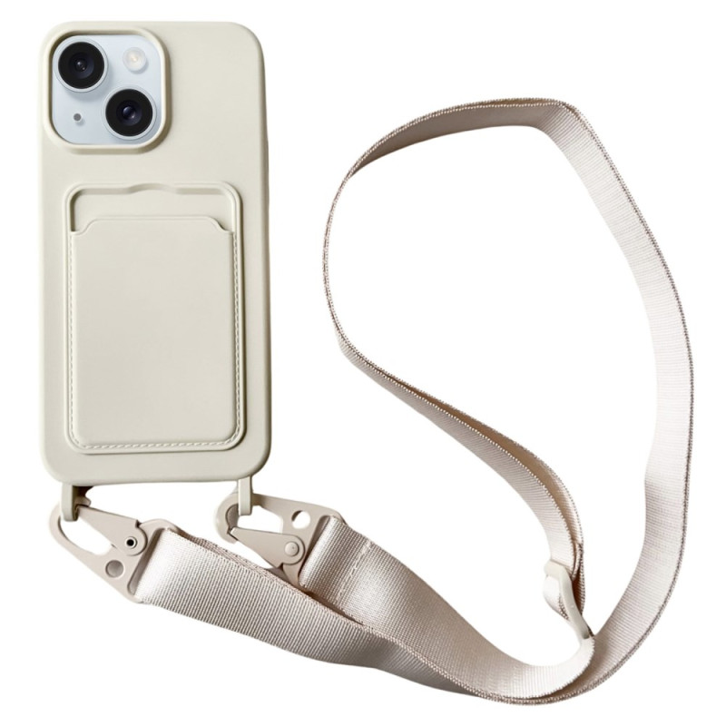 Coque iPhone 14 Plus Porte-Carte et Sangle Ajustable
